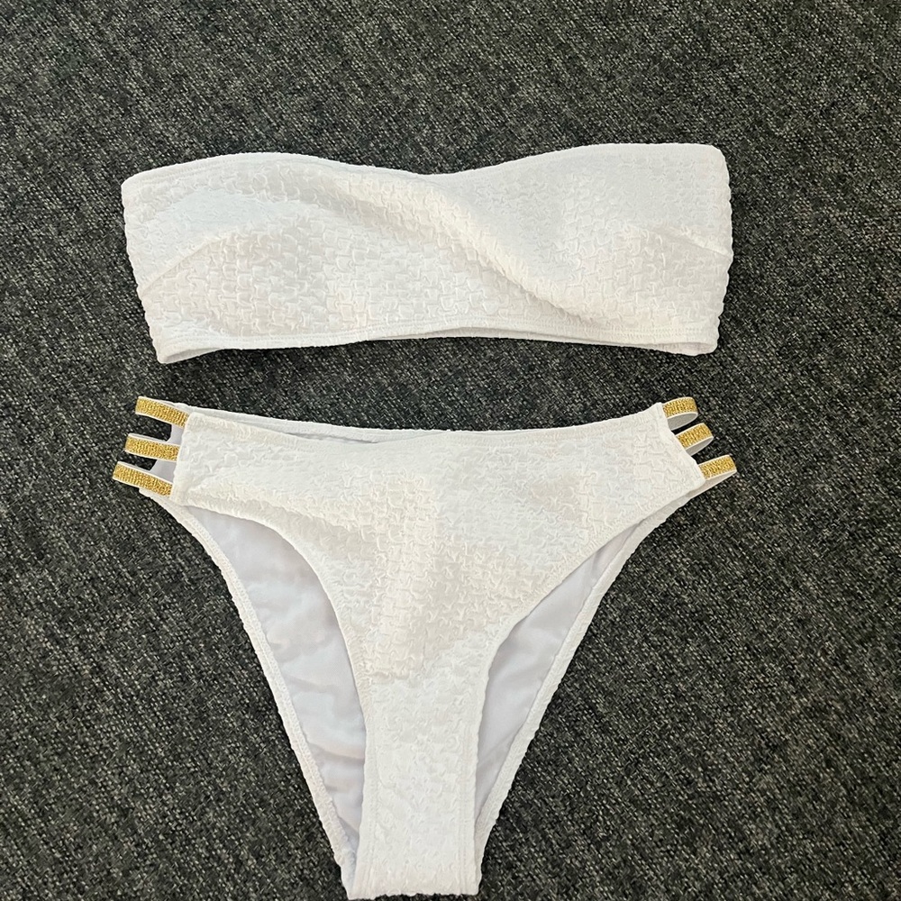 Camila Coelho White and Gold Bikini
